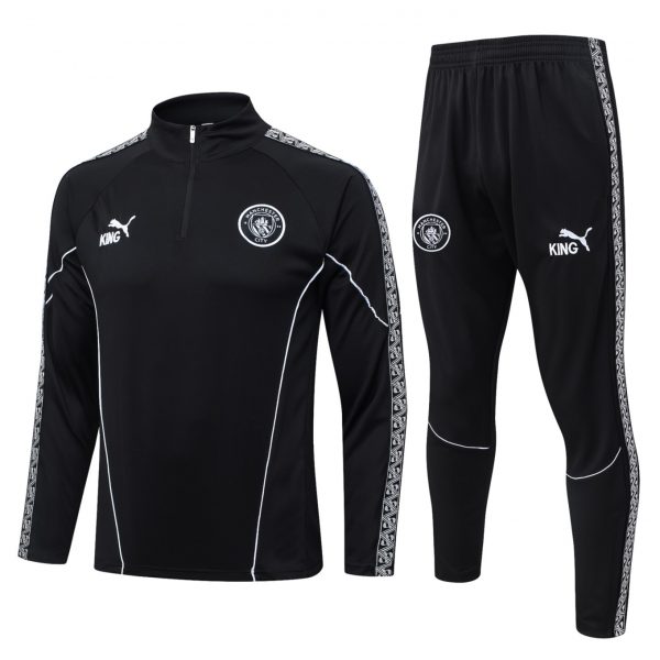 2026 Manchester City Black Long-sleeved half-pull training kit