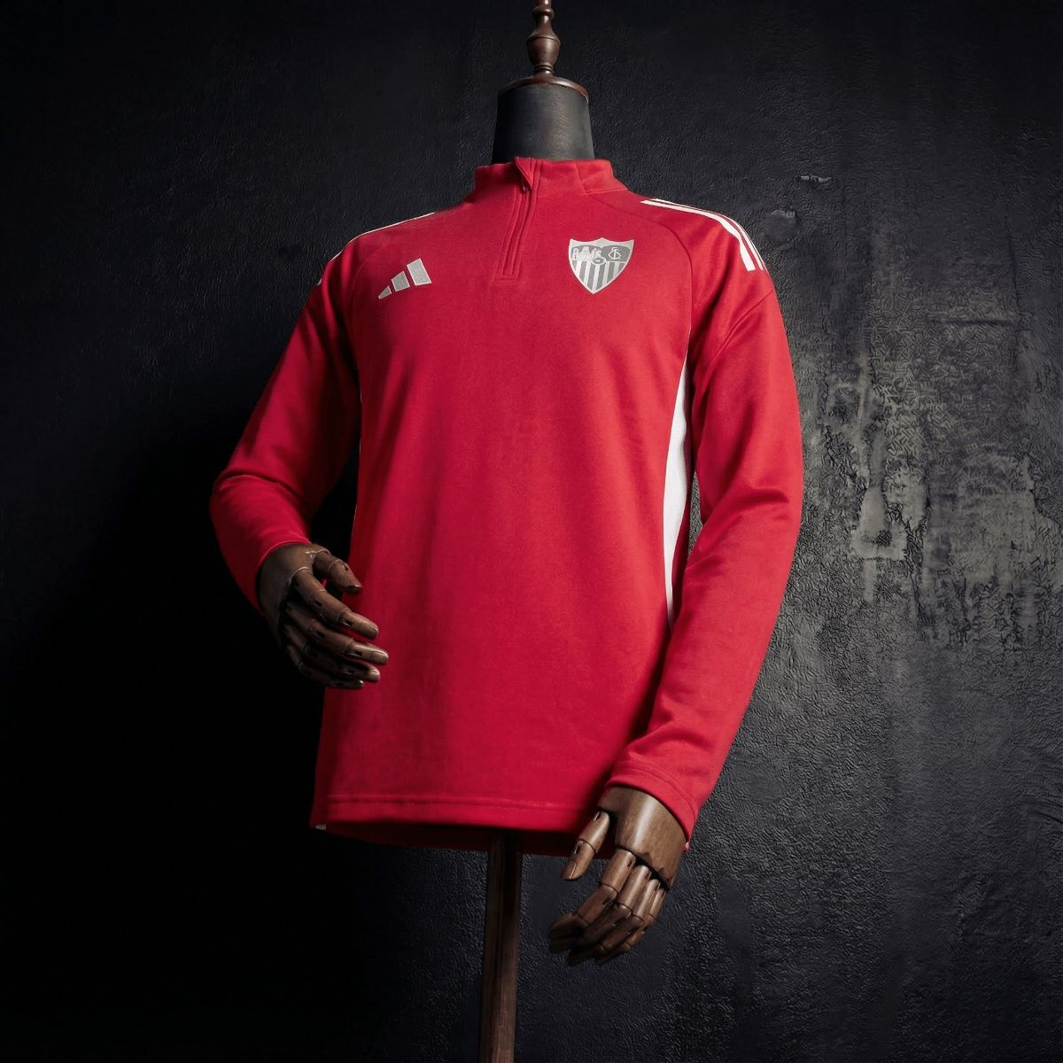 2025/26 Sevilla Half-Pull long Sleeve Red Hoodie