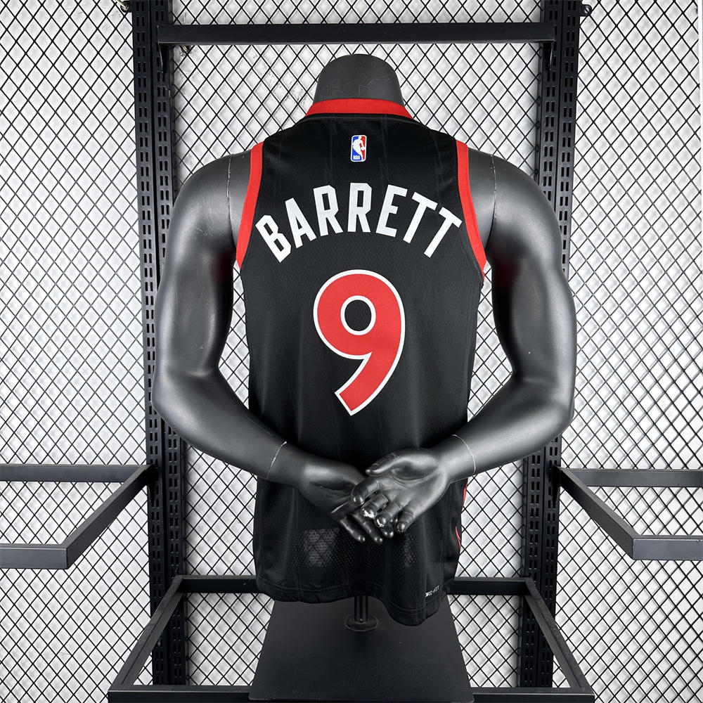 NBA Toronto Raptors V-Neck Black jersey BARRETT#9 S-XXL