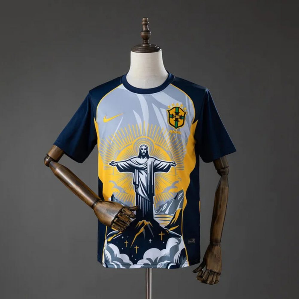 2026 Brazil Jesus Gray & Yellow Edition Jersey Fan version