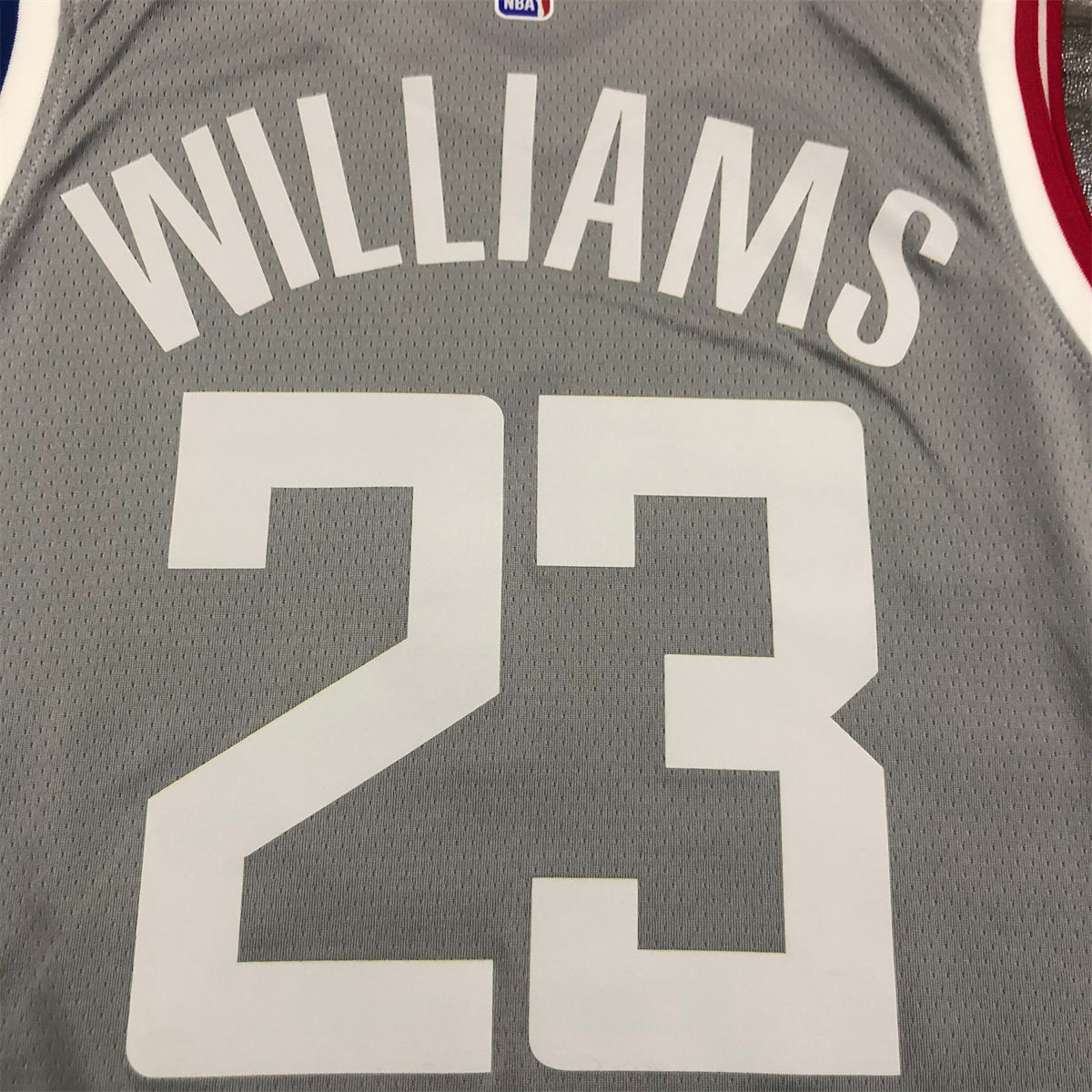 NBA Los Angeles Clippers V-Neck Grey Jersey WILLIAMS#23 S-XXL