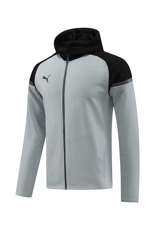 2024 Puma Grey Hoodie Jacket Kit Set Football Team Shirt Sports Fashion