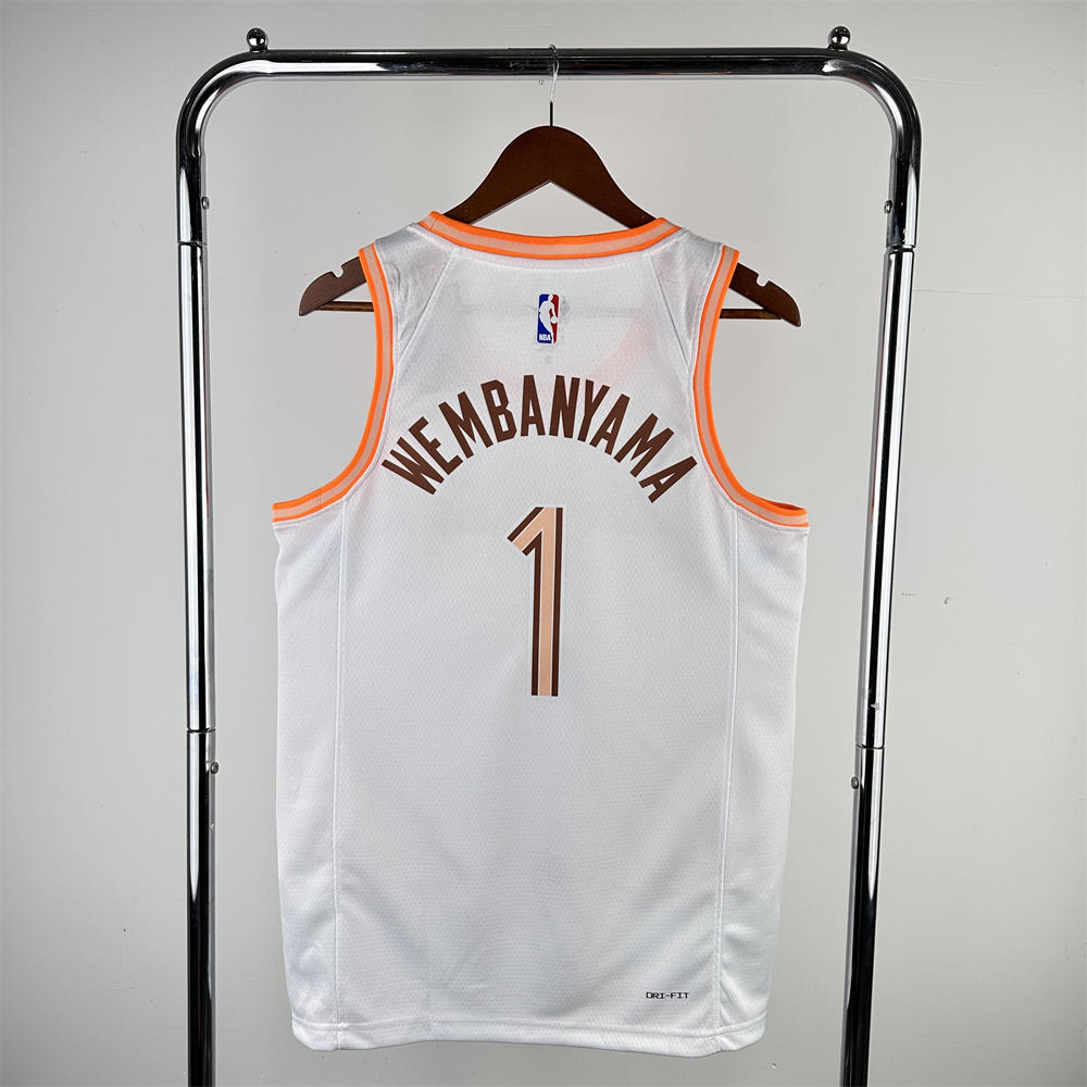 NBA San Antonio Spurs WEMBANYAMA#1 2024 White City Edition Swingman Jersey S-XXL