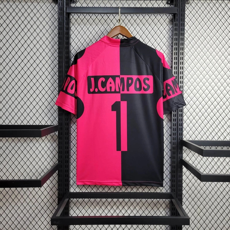 Retro Mexico 1998 World Cup Goalkeeper Pink and Black jersey Fan Version J.CAMPOS Number 1