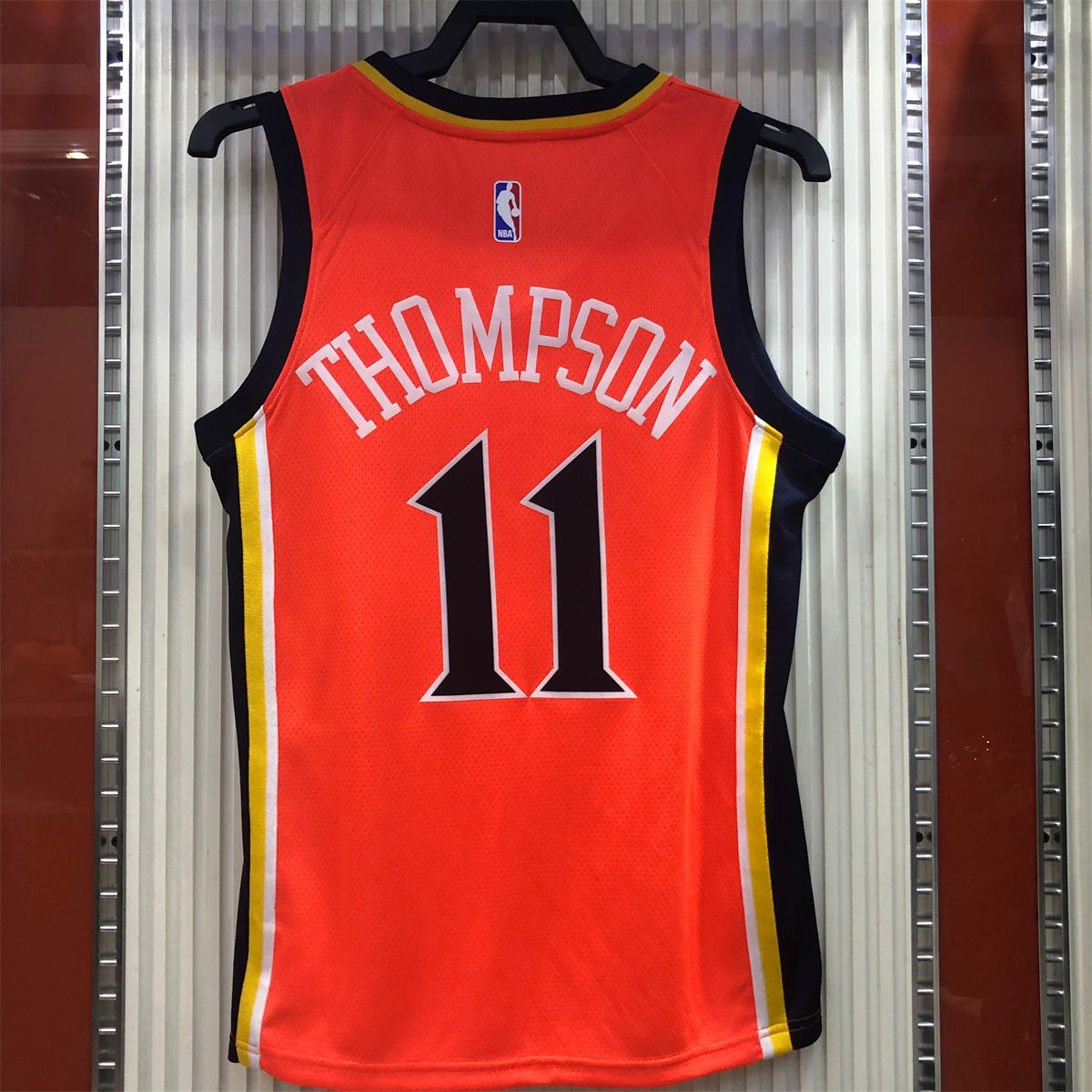 NBA Golden State Warriors V neck Orange Jersey THOMPSON#11 S-XXL