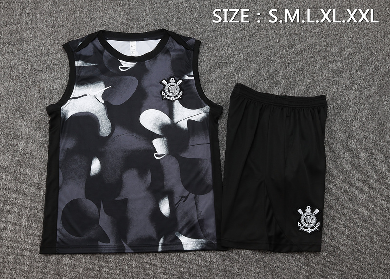 2025/26 Corinthians Black Training Set Shirt and Shorts
