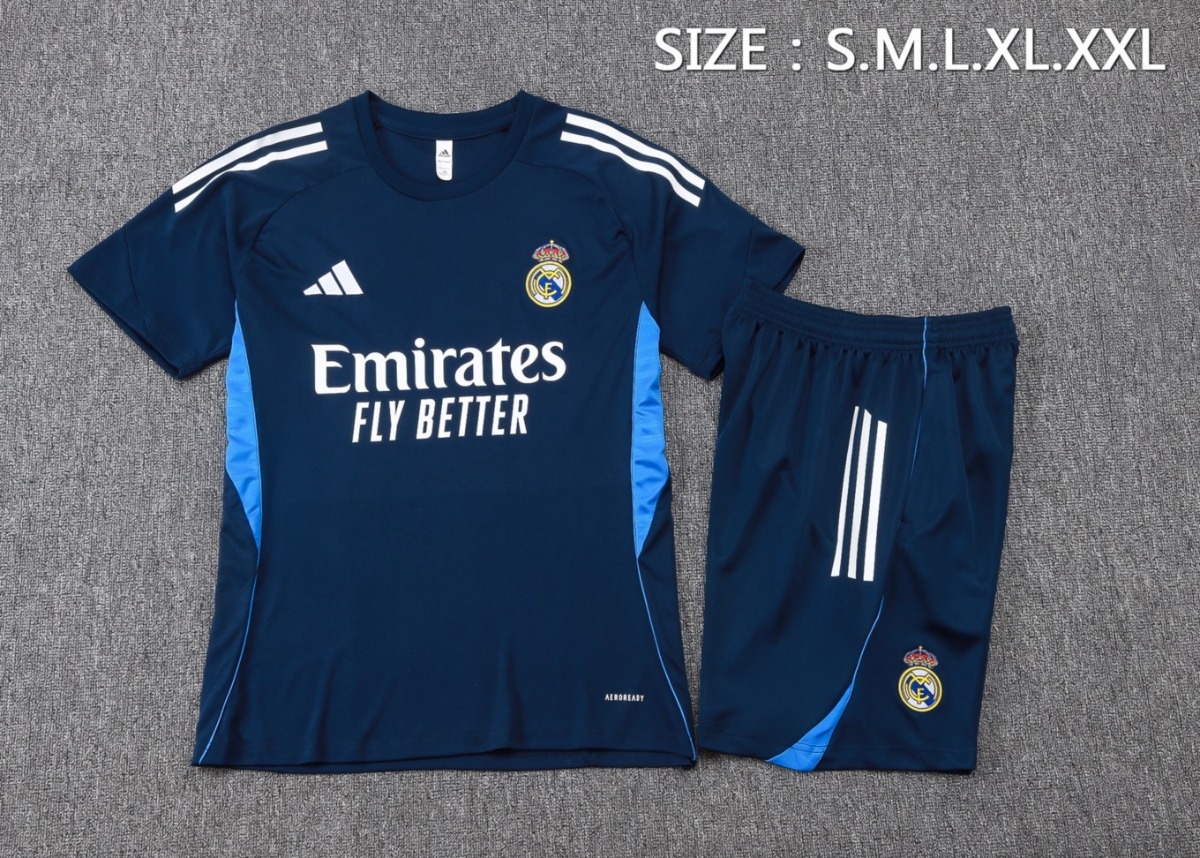 2026 Real Madrid Royal blue Training Set Shirt and Shorts