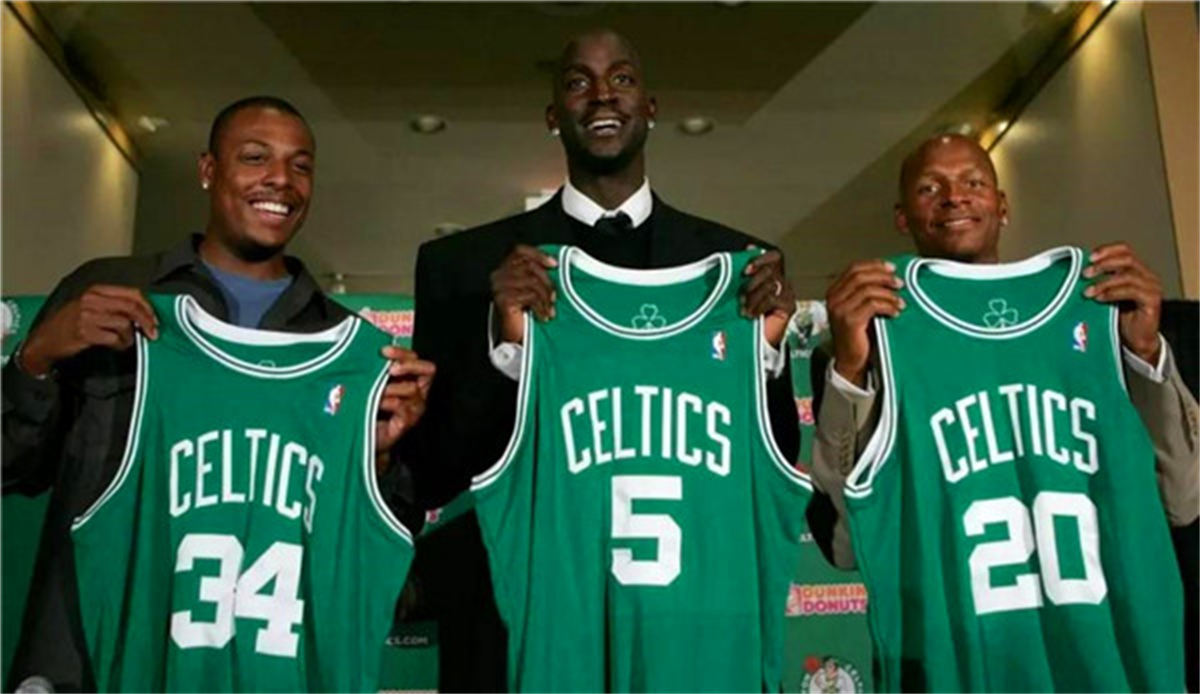 NBA Boston Celtics round neck Retro Green Jersey Garnrtt#5 S-XXL