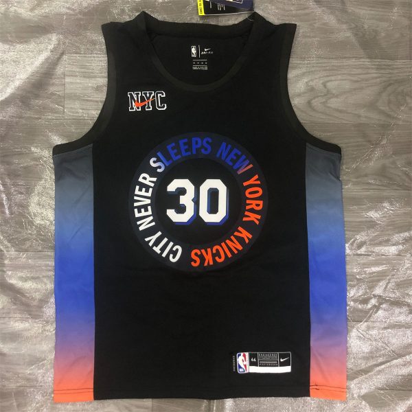 NBA New York Knicks Round Neck Black jersey RANDLE#30 S-XXL