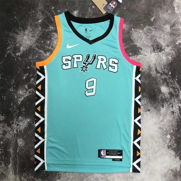 NBA San Antonio Spurs V-Neck Cyan jersey PARKER#9 S-XXL