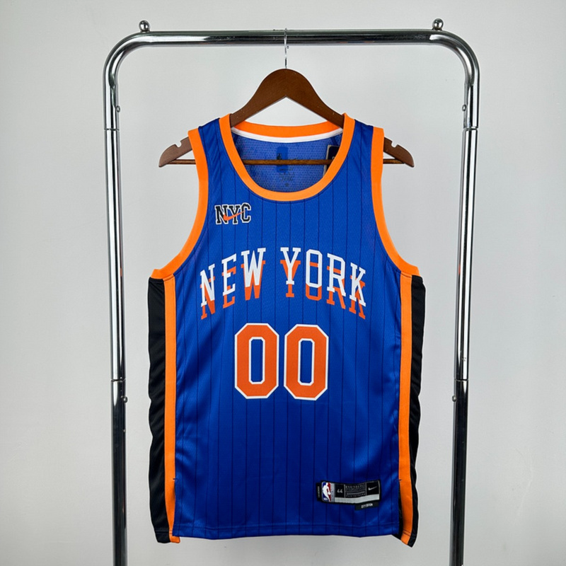 NBA New York Knicks 2024 Round Neck Blue jersey CLARKSON#00 S-XXL