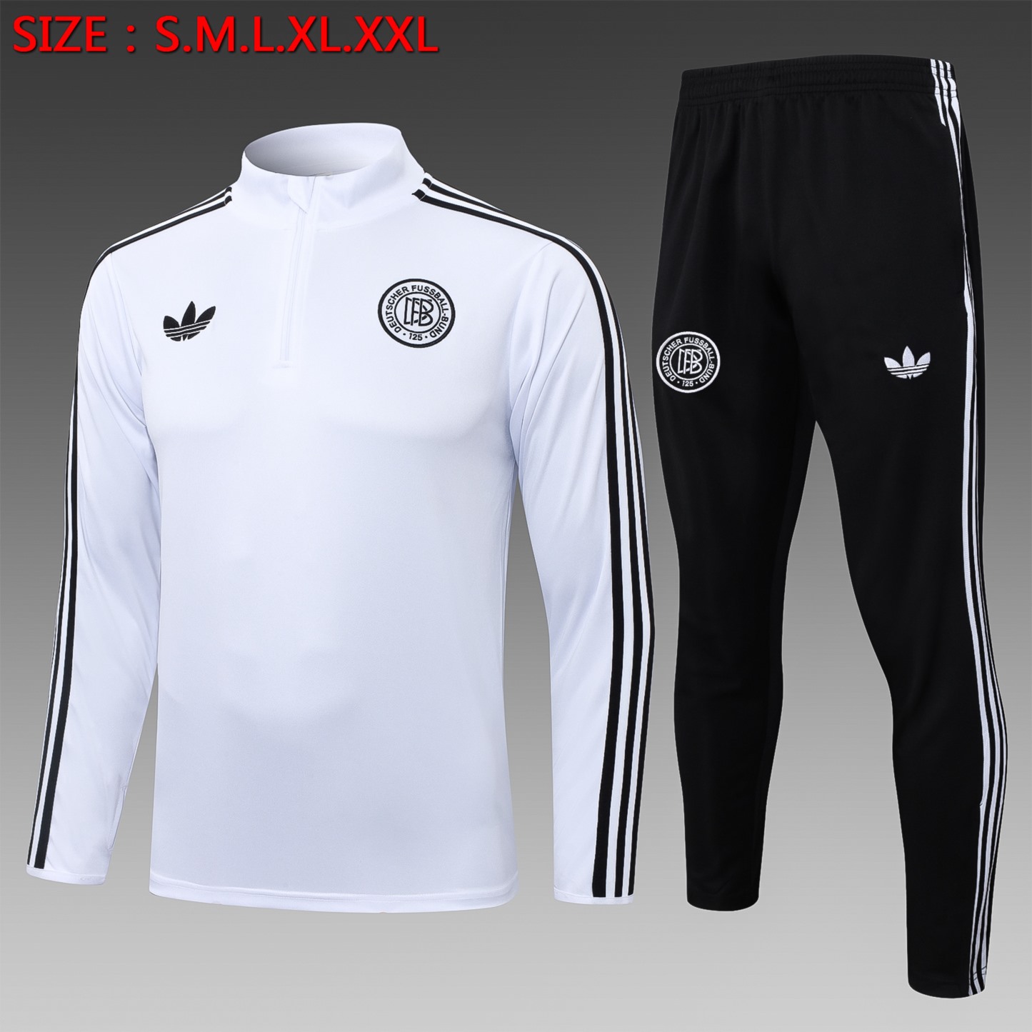 2025/26 Germany Black white Long-sleeved half-pull training kit Football team kit