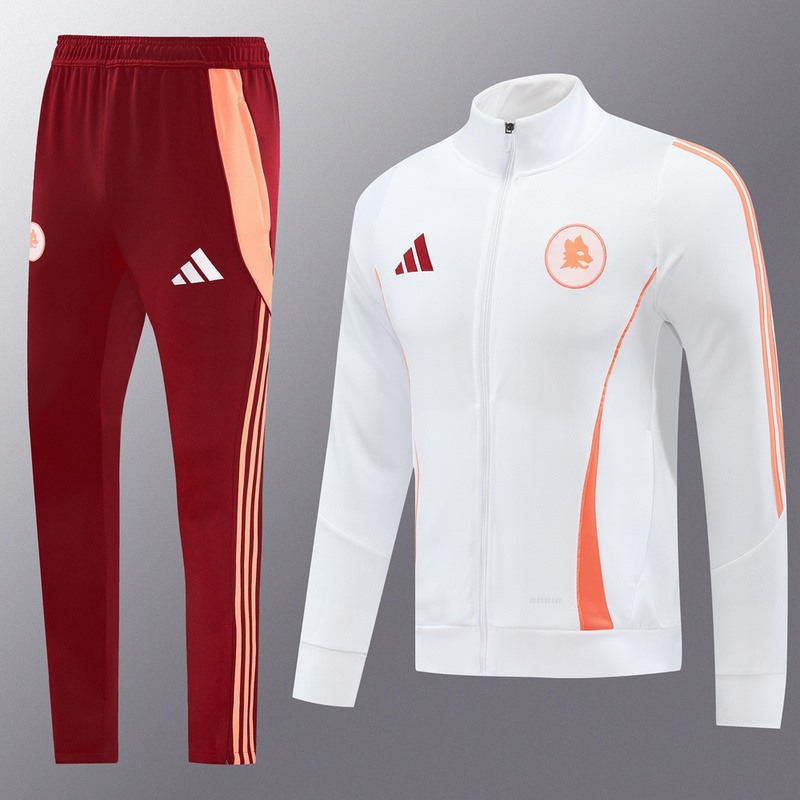 2024 Roma White Jacket Training Suit Set Football Team Shirt Sports Fashion