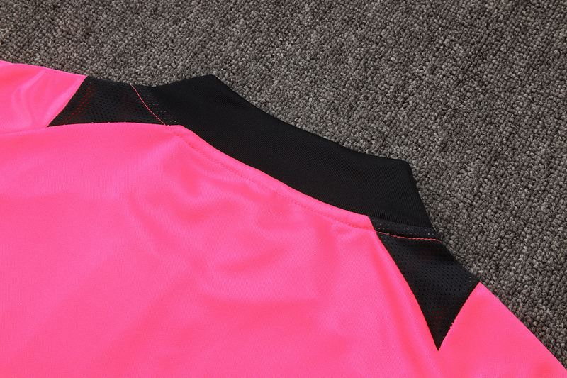 24/25 Real Madrid Fluorescent pink Long-sleeved half-pull training kit Football team kit