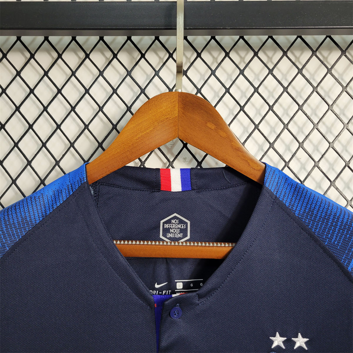 Retro France 2018 Home Long Sleeves jersey Fan Version