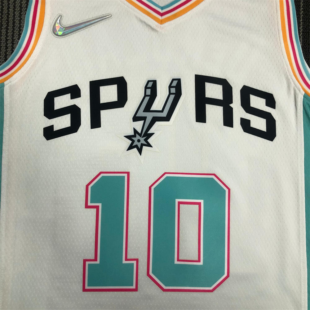 NBA San Antonio Spurs V-Neck White 75th Anniversary jersey DeROZAN#10 S-XXL
