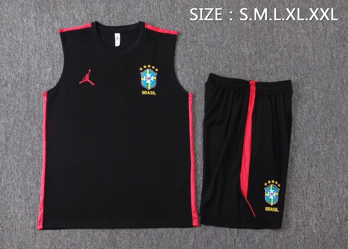 2026 Brazil Black Training Set Shirt and Shorts