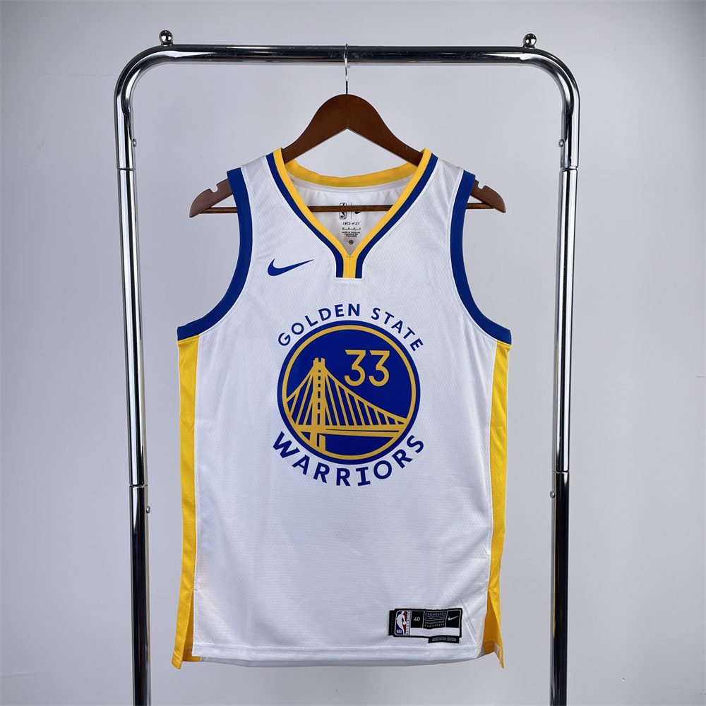 NBA Golden State Warriors 2023 V-Neck White Jersey WISEMAN#33 S-XXL