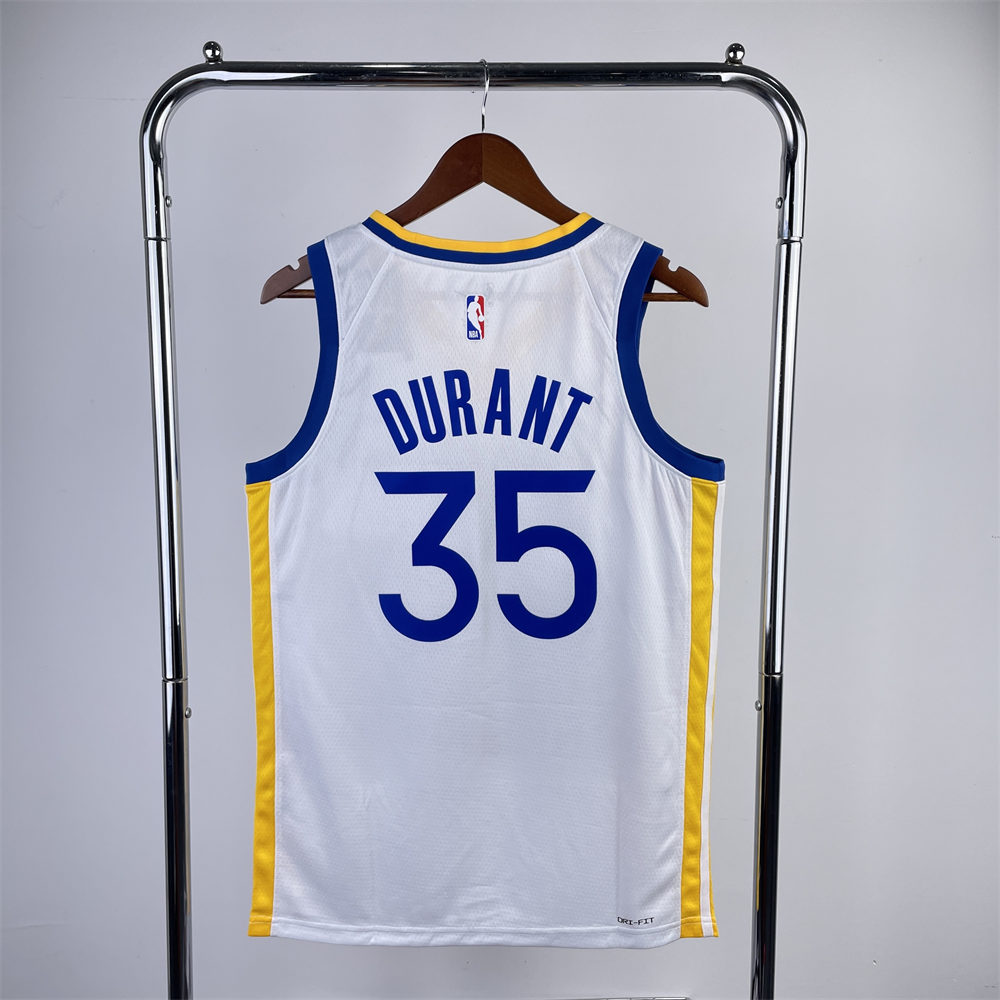 NBA Golden State Warriors 2023 V-Neck White Jersey DURANT#35 S-XXL