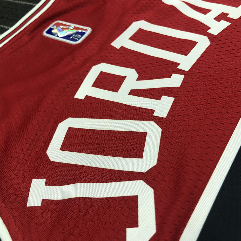 NBA Chicago Bulls Round Neck Red 75th anniversaryJersey JORDAN#23 S-XXL