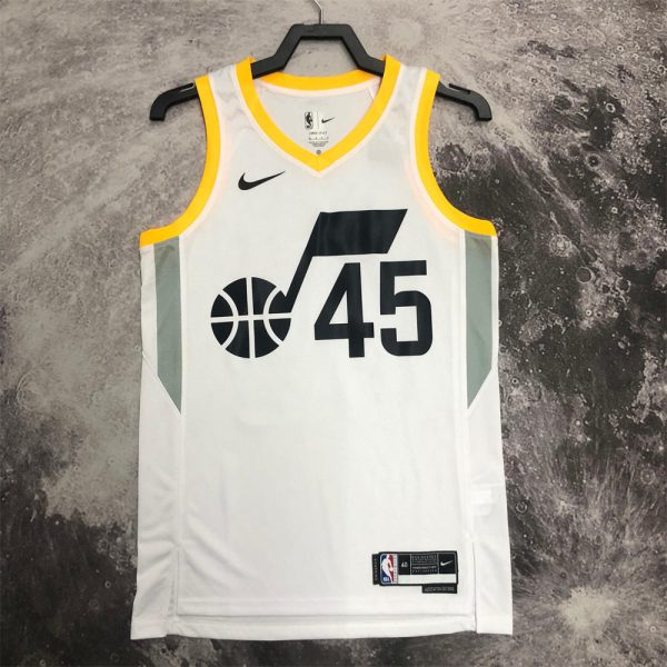 NBA Utah Jazz V-Neck White Jersey MITCHELL#45 S-XXL