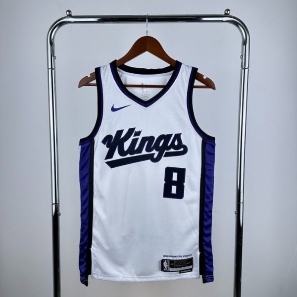 NBA Scaramento Kings 2024 V-Neck White jersey LAVINE#8 S-XXL