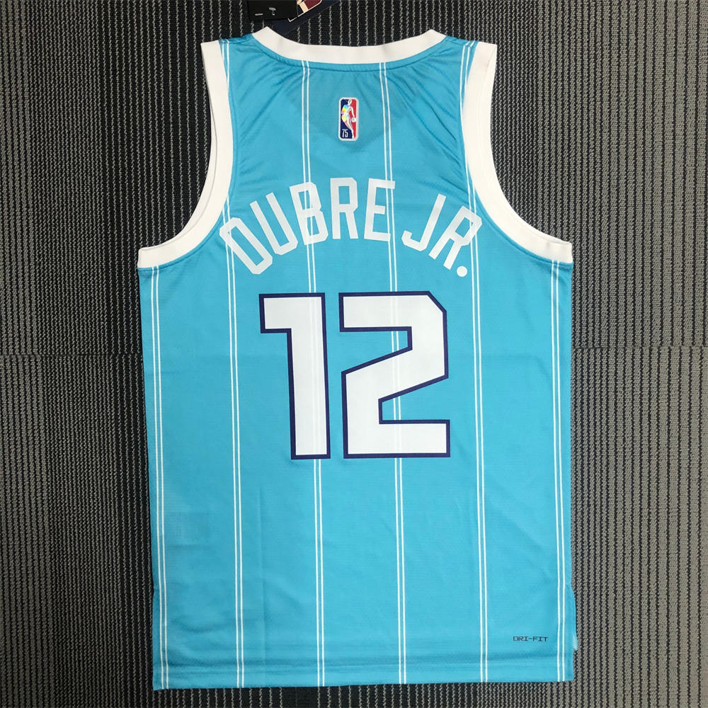 NBA Charlotte Hornets V-Neck 75th Anniversary BIUE Jersey OUBRE JR.#12 S-XXL