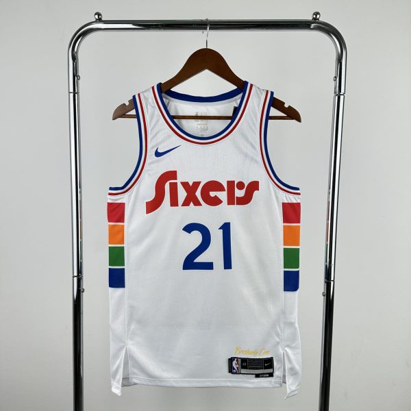 NBA Philadelphia 76ers 24/25 Round Neck City Edition Black Jersey EMBIID#21 S-XXL