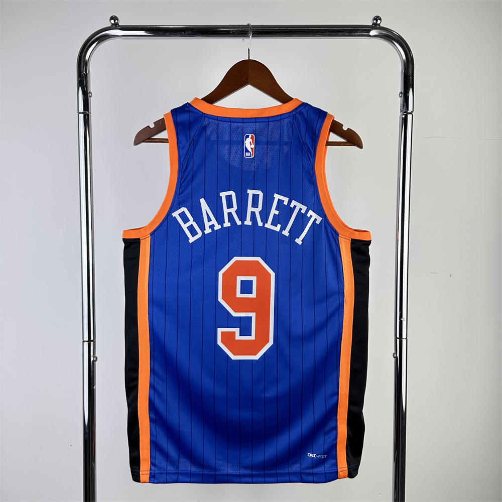 NBA New York Knicks 2024 Round Neck Blue jersey BARRETT#9 S-XXL