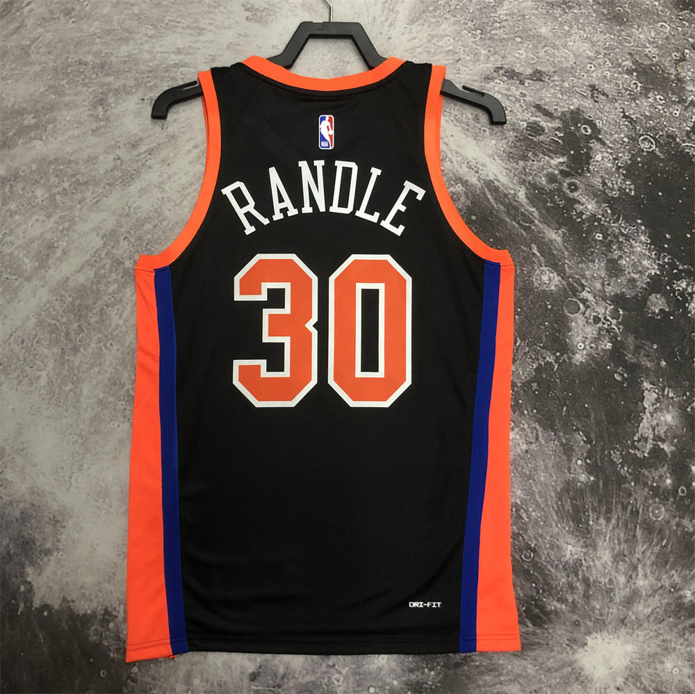 NBA New York Knicks V-Neck City Edition Black jersey RANDLE#30 S-XXL