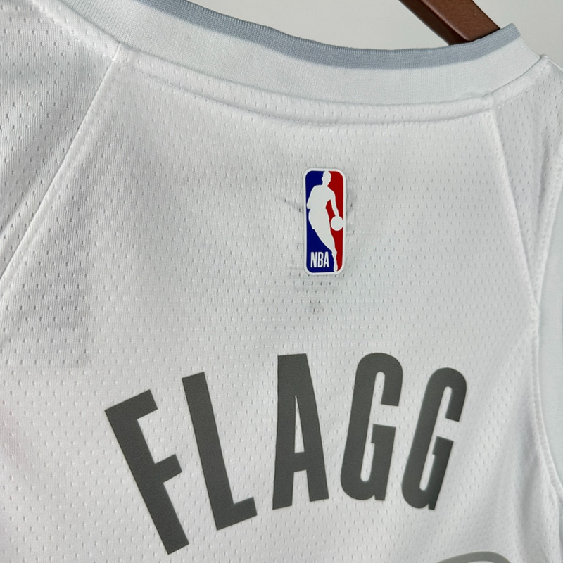 NBA Dallas Mavericks 24/25 City Edition V-Neck White Jersey FLAGG#32 S-XXL