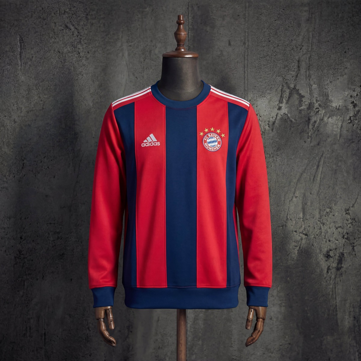 2025/26 Bayern Munich Long Sleeve Red & Cyan Sweatshirt