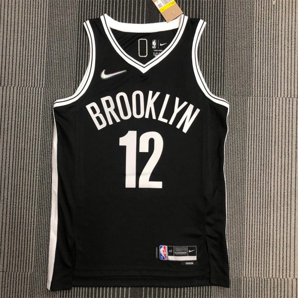 NBA Brooklyn Nets V-Neck Black 75th anniversary Jersey HARRIS#12 S-XXL