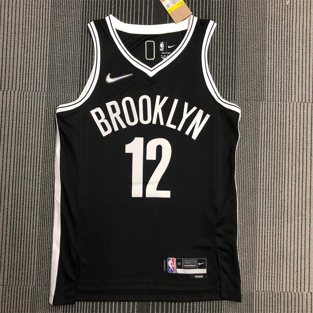 NBA Brooklyn Nets V-Neck Black 75th anniversary Jersey HARRIS#12 S-XXL