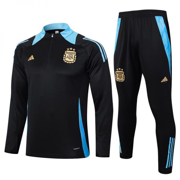 24/25 Argentina Black Long-sleeved half-pull training kit Football team kit