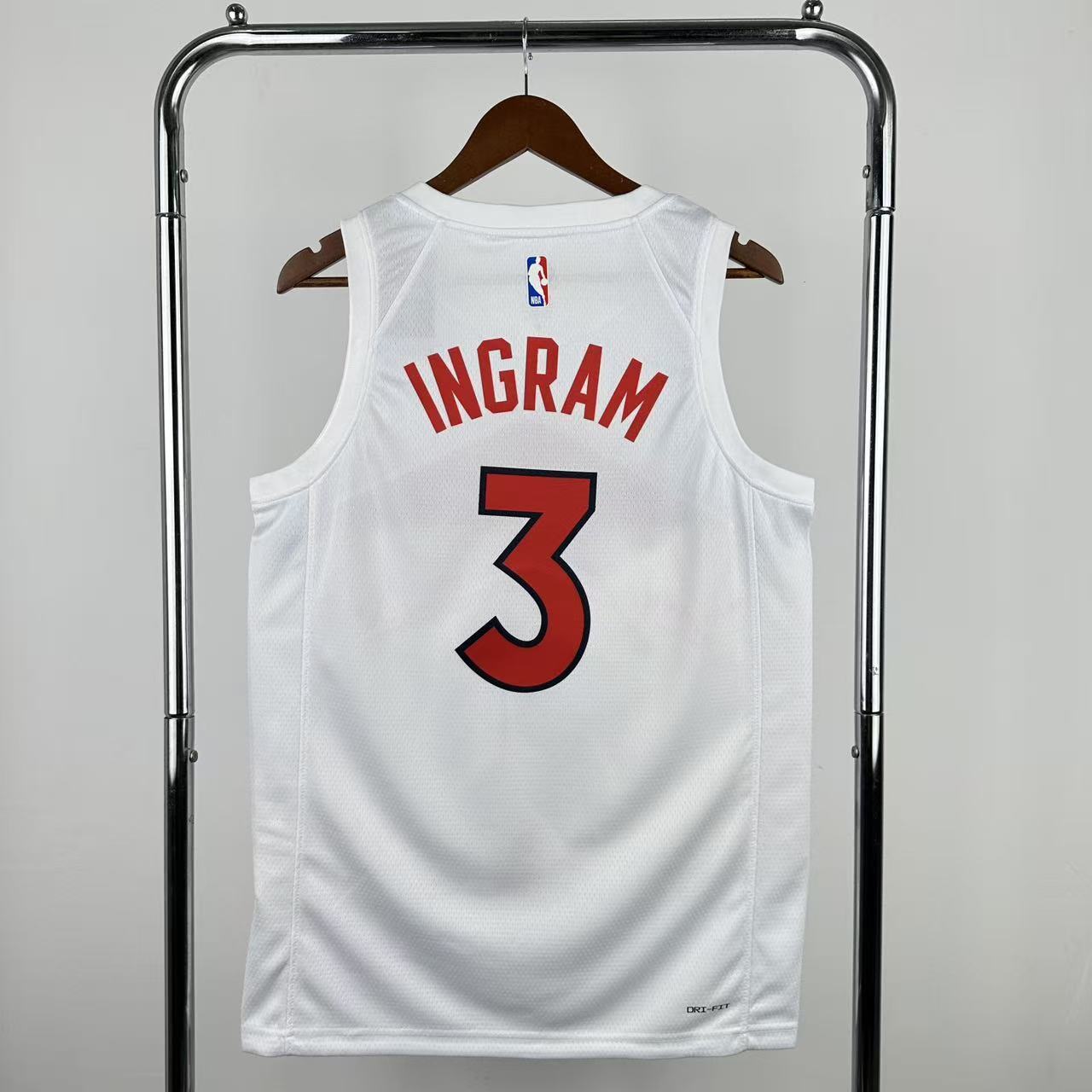 NBA Toronto Raptors V-Neck White Jersey INGRAM#3