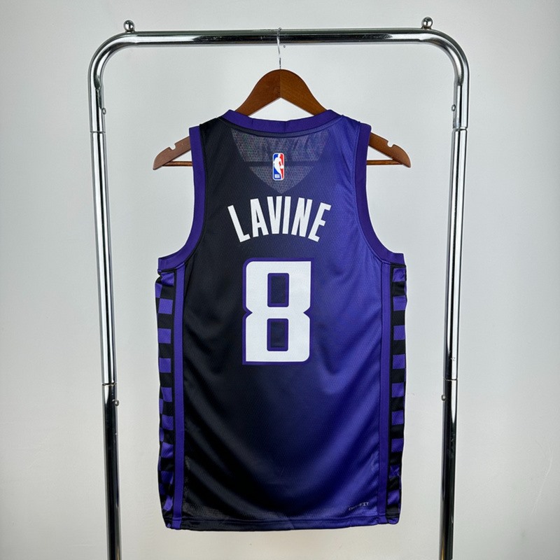 NBA Scaramento Kings 2024 V-Neck JORDAN Edition Purple jersey LAVINE#8 S-XXL