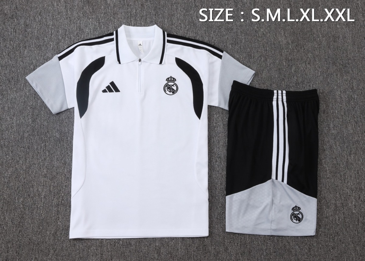 2026 Real Madrid White Training Set Shirt and Shorts
