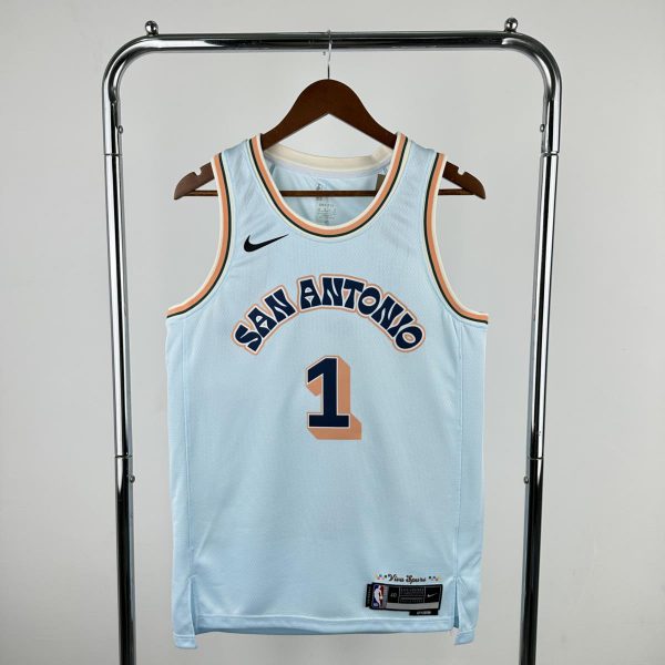 NBA San Antonio Spurs 24/25 V-Neck White jersey WENBANYAMA#1 S-XXL