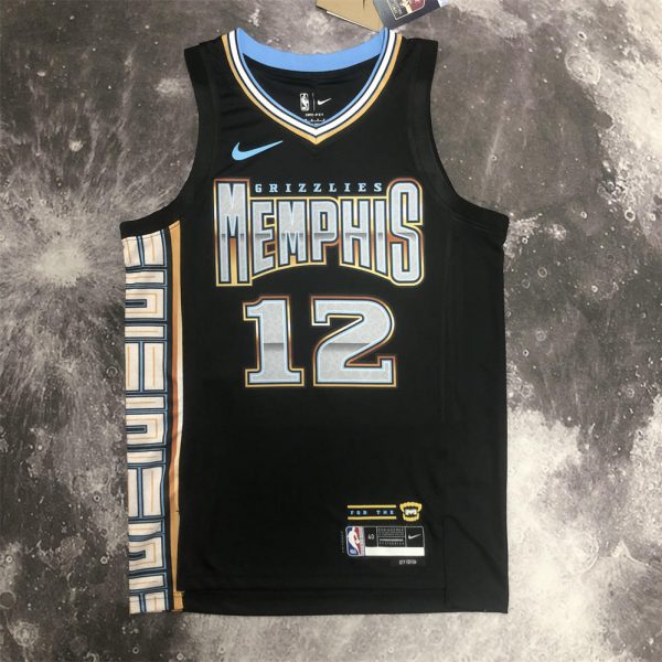 NBA Memphis Grizzies V-Neck Black Jersey MORANT #15 S-XXL
