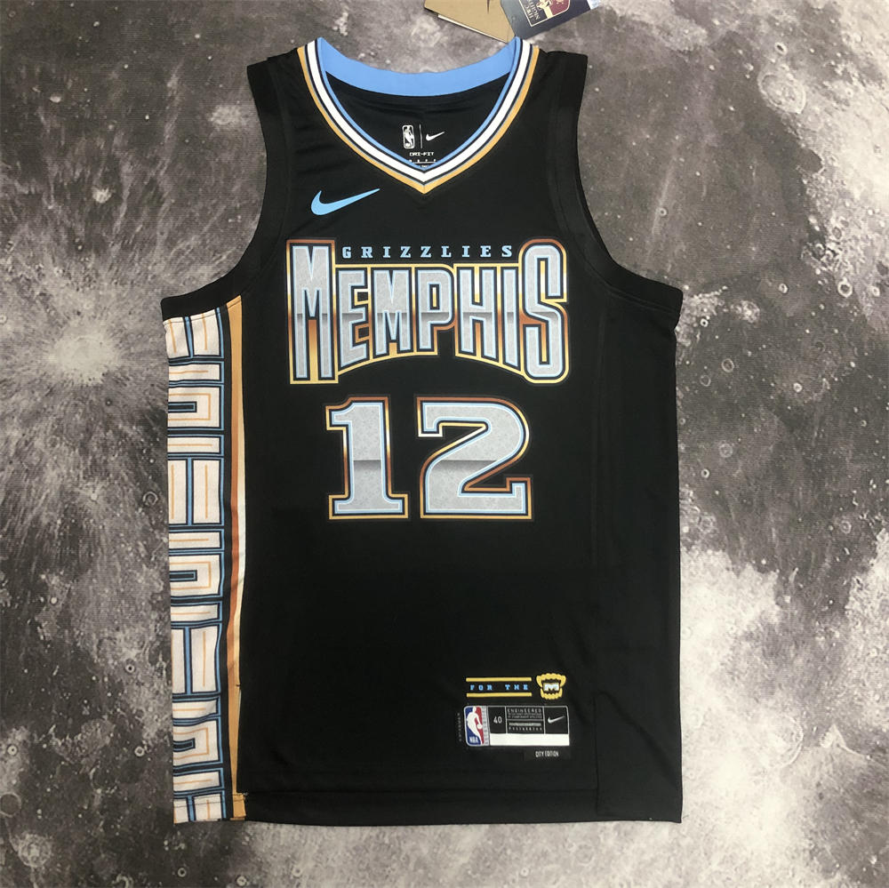 NBA Memphis Grizzies V-Neck Black Jersey MORANT #15 S-XXL