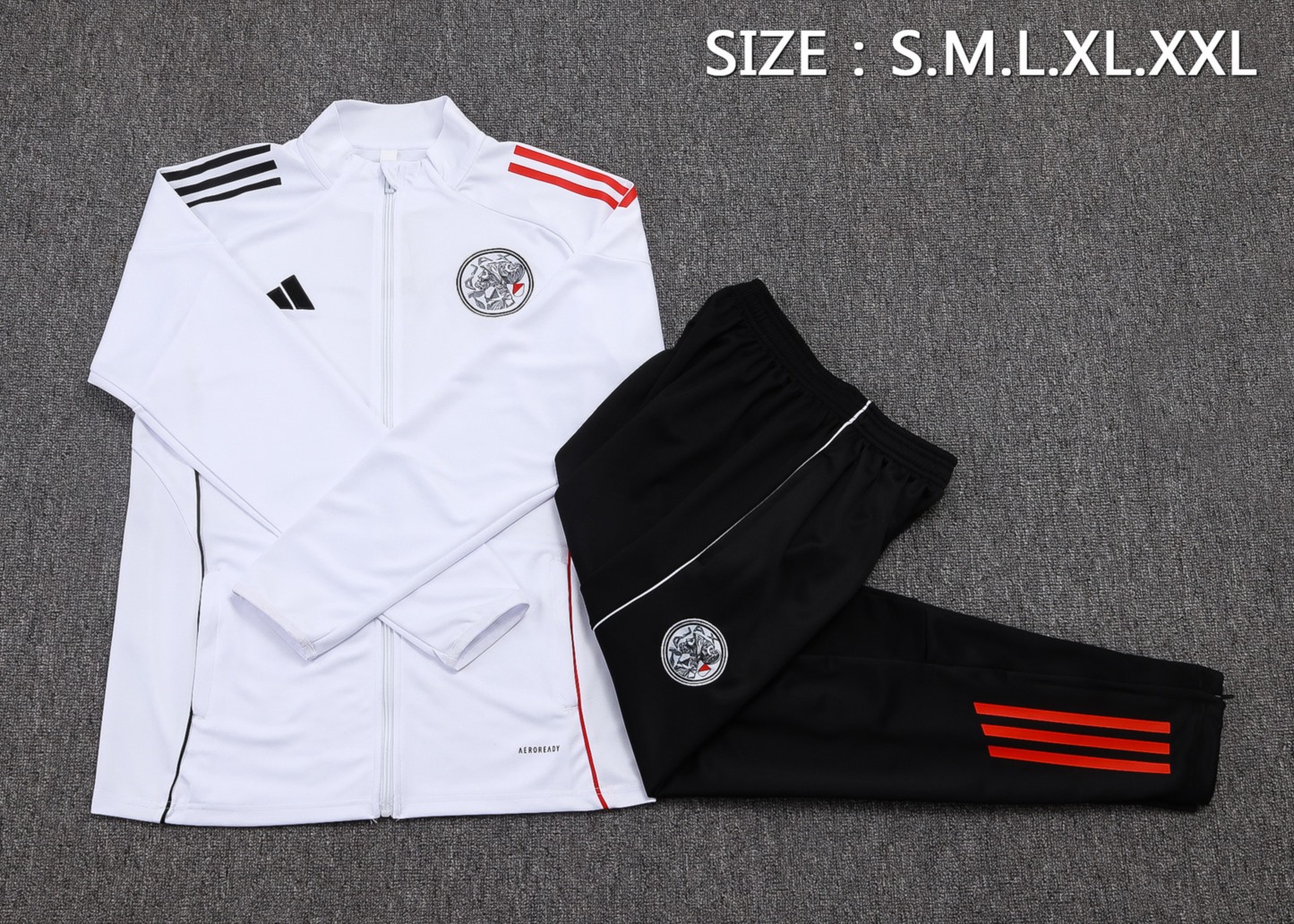 2025/26 Ajax White Jacket Training Suit Set Football Team Shirt Sports Fashion