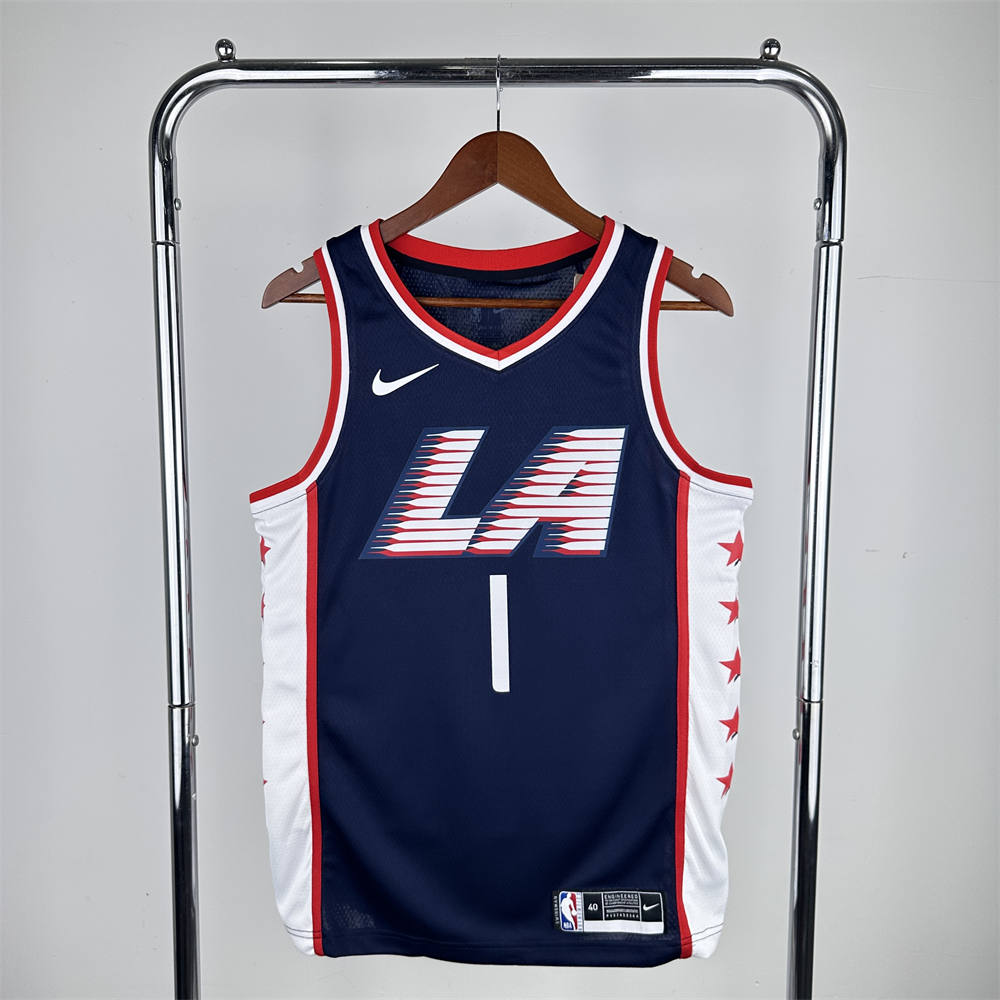 NBA Los Angeles Clippers 2019 City Edition Round Neck dark blue Jersey HARDEN#1 S-XXL