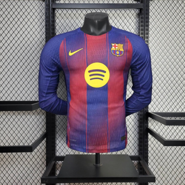 2025/26 Barcelona Home Long Sleeve Jersey Player Version