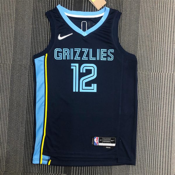NBA Memphis Grizzies Round Neck Black 75th AnniversaryJersey MORANT#12 S-XXL