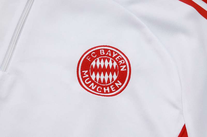 202526 Bayern Munich White Long-sleeved half-pull training kit Football team kit