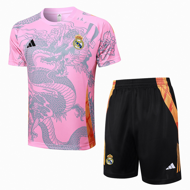 24/25 Real Madrid Pink Training Set Shirt and Shorts