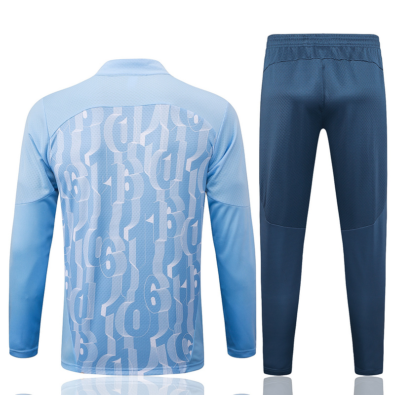 24/25 Manchester City Light blue Long-sleeved half-pull training kit Football team kit
