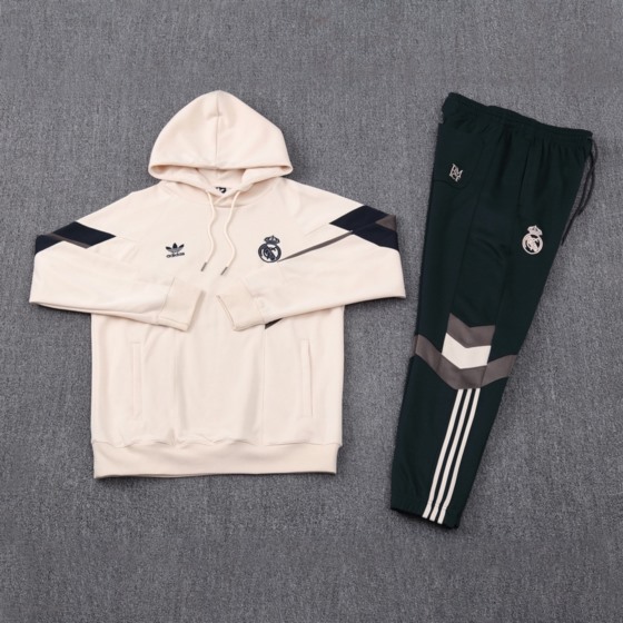 2024 Real Madrid Light Pink Hoodie Jacket Kit Set Football Team Shirt Sports Fashion