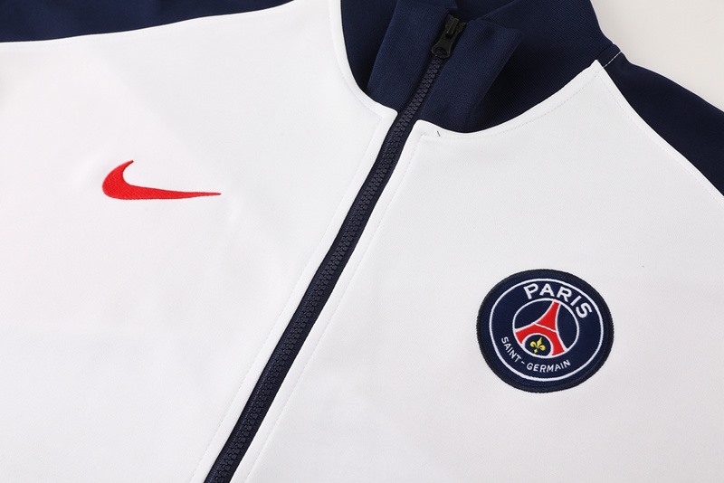 2024 PSG White Jacket Training Suit Set Football Team Shirt Sports Fashion
